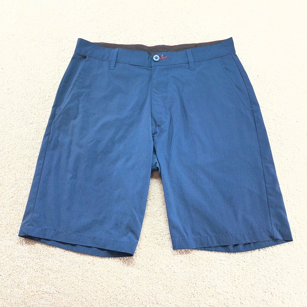 Burnside Hybrid‎ Shorts Mens 34 Blue Heathered Quick Dry Casual Active